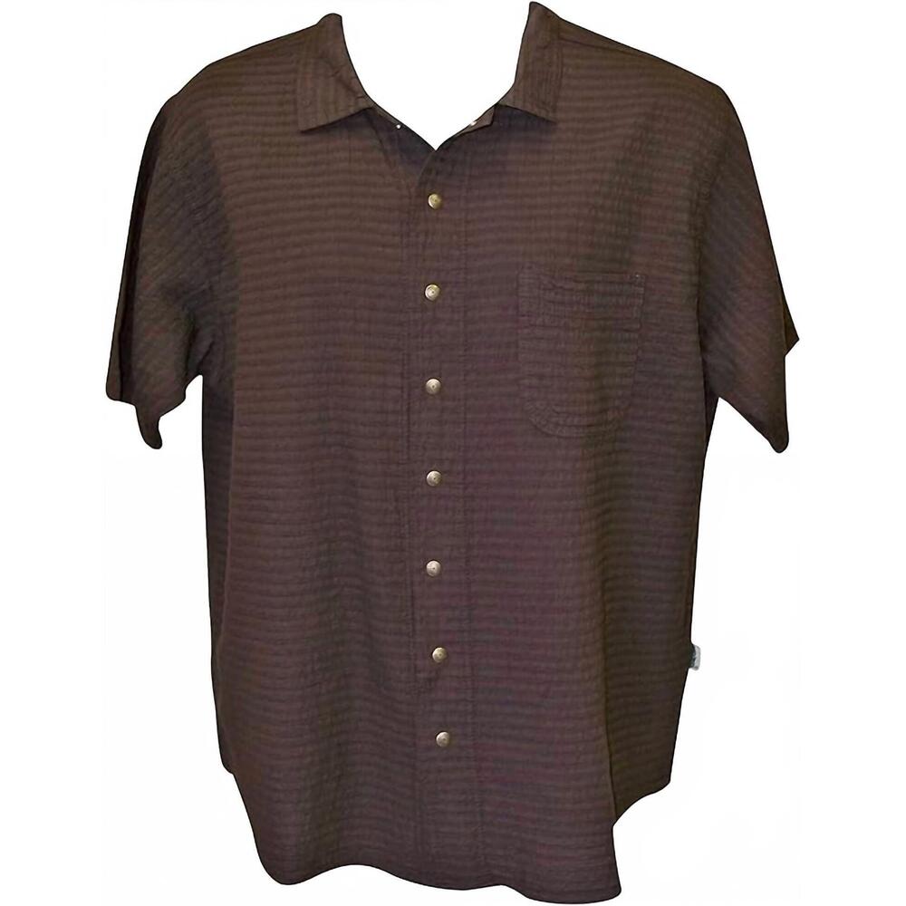 NEW EZZE WEAR women's mirage cotton snap shirt in brown